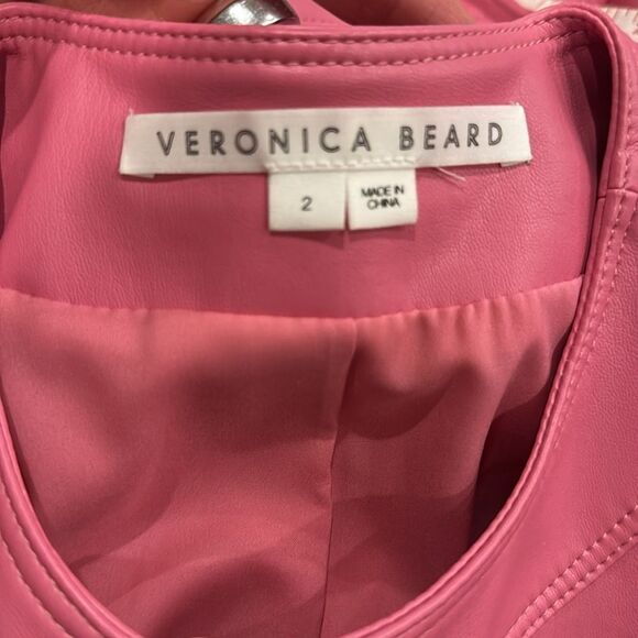 Veronica Beard Ozuna Faux-Leather Jacket Pink 2 - Picture 5 of 7